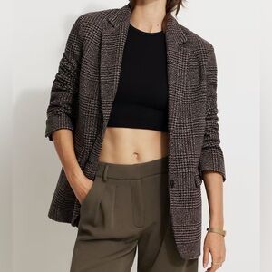 Dynamite Checkered Blazer in Brown and Black